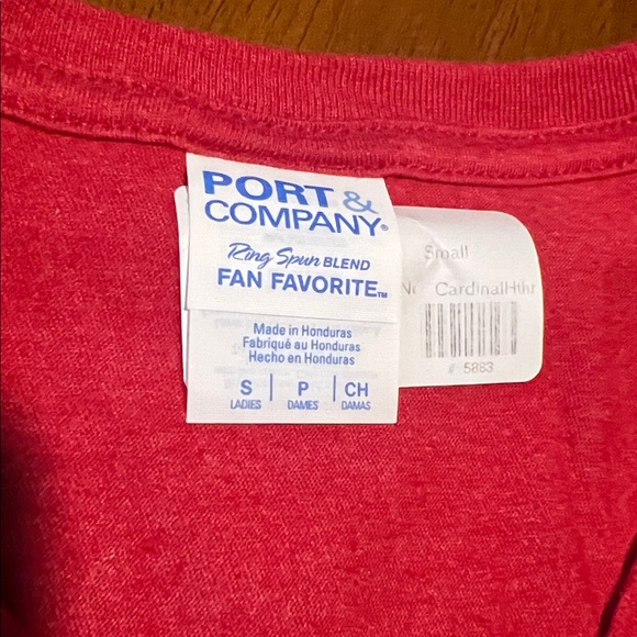 Ladies Sloppy Joe's Key West V-neck Tee Cardinal Red Heather - Picture 7 of 10